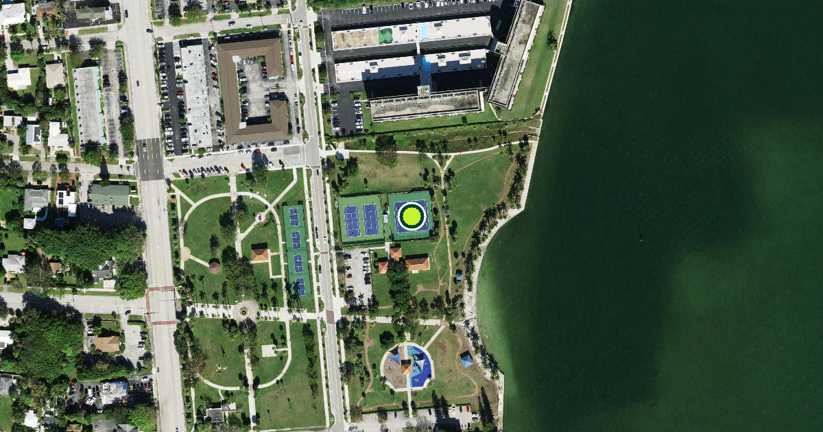Satellite view of Lake Park Pickleball Courts