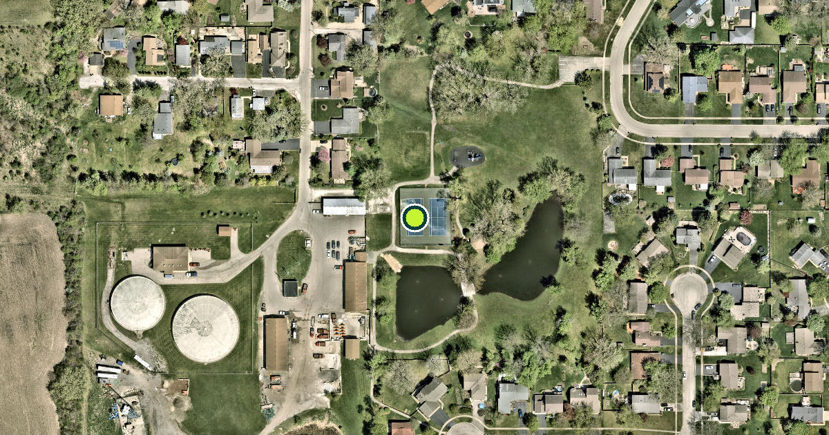Satellite view of Lake Villa Pickleball Courts