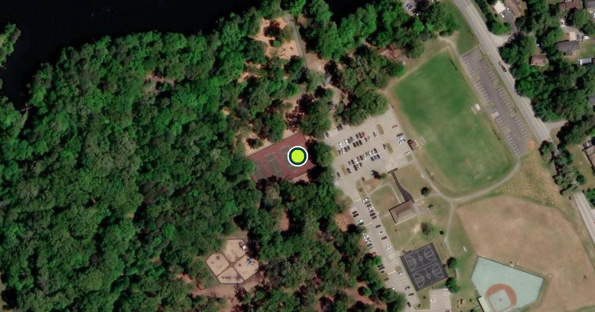 Satellite view of Lake Waterford Park Pickleball Courts