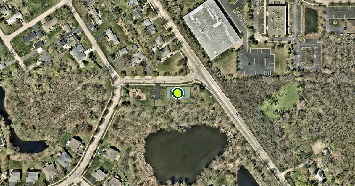Satellite view of Lake Zurich Pickleball Courts