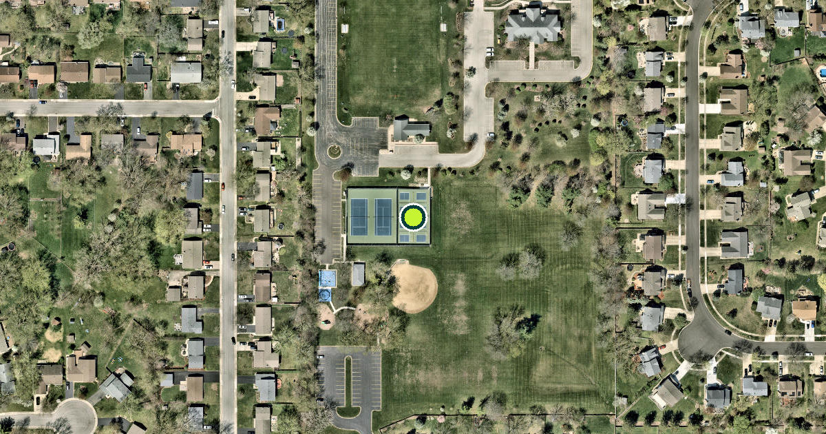 Satellite view of Lake Zurich Pickleball Courts