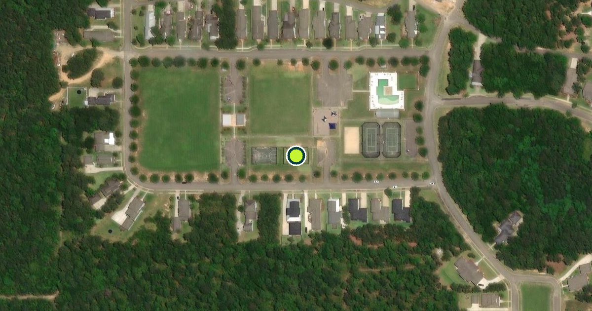 Satellite view of Lamar County Pickleball Courts