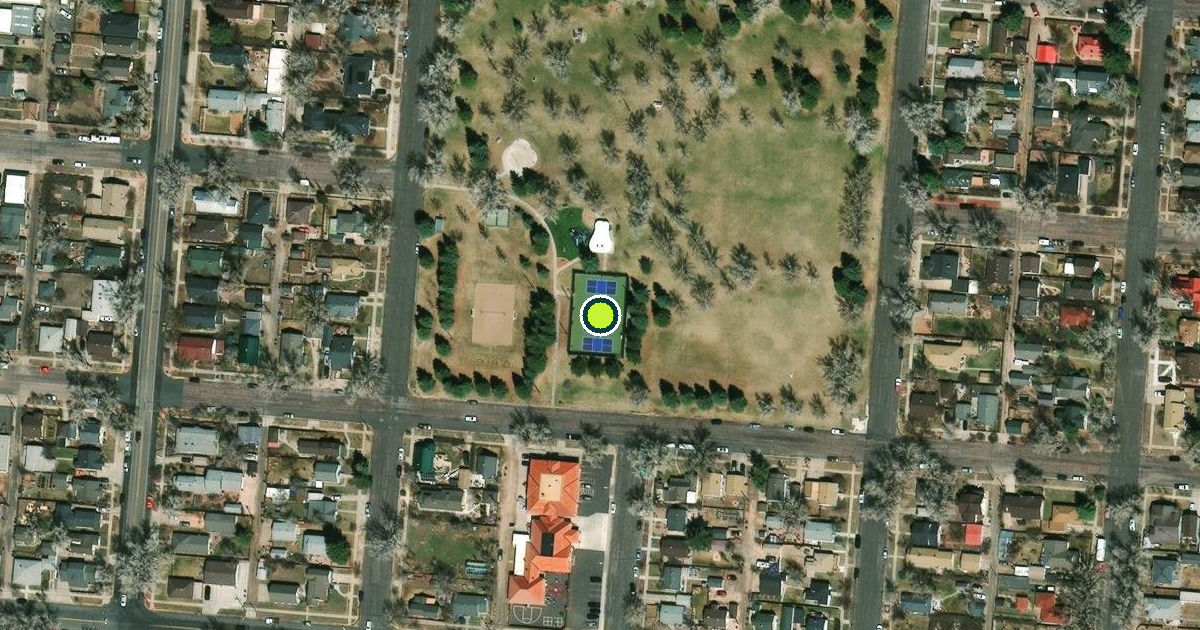 Satellite view of Laramie Pickleball Courts