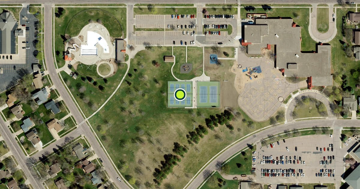 Satellite view of Laurel Oak Park Pickleball Courts