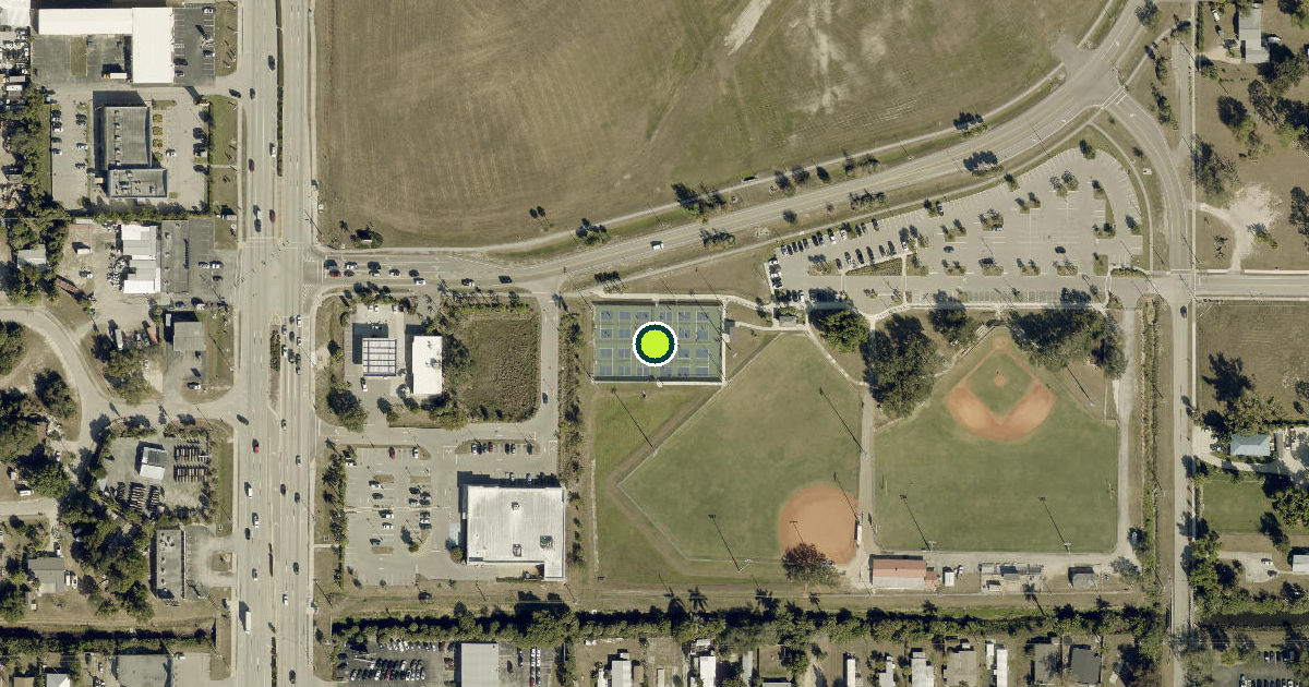Satellite view of Lee County Pickleball Courts