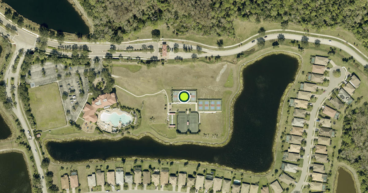 Satellite view of Lee County Pickleball Courts