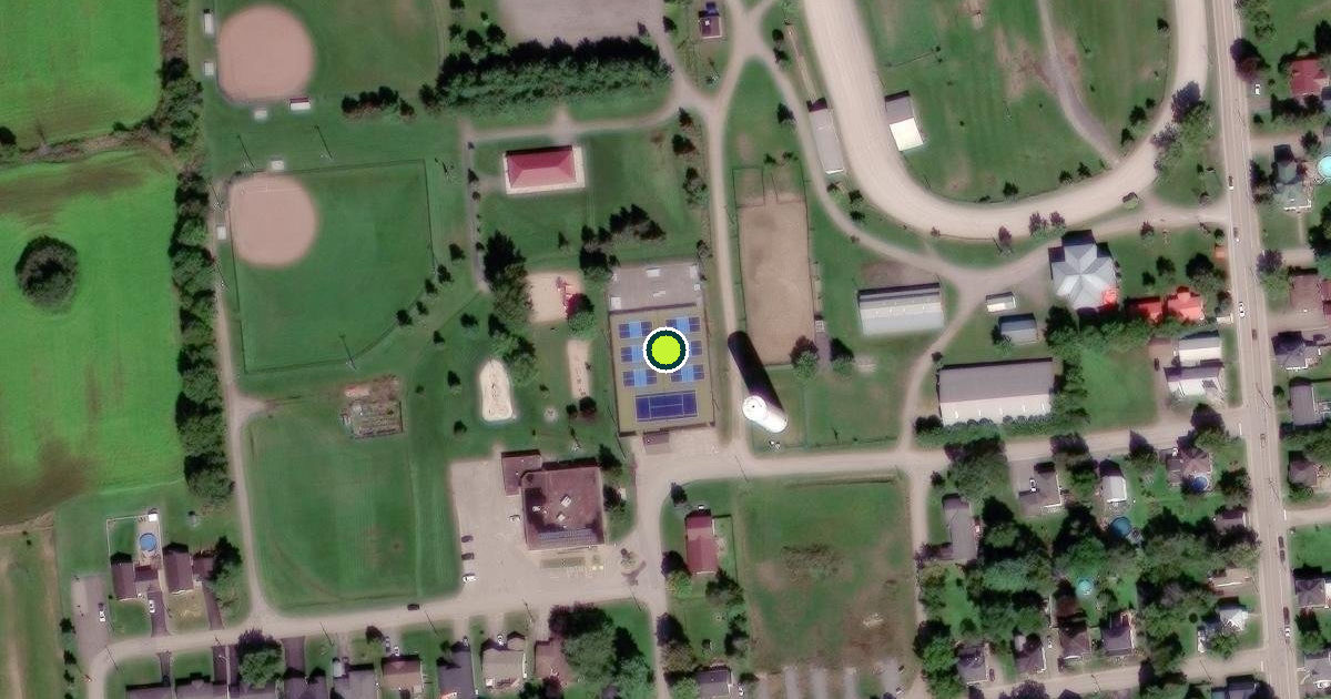 Satellite view of Leeds and the Thousand Islands Pickleball Courts