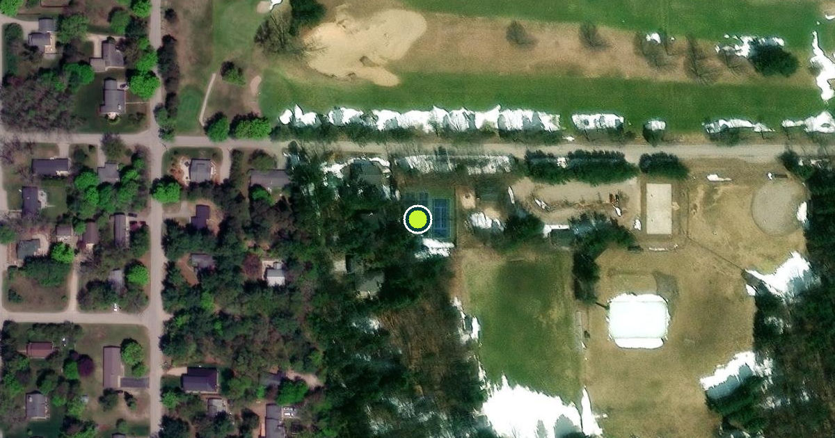 Satellite view of Leland Township Pickleball Courts
