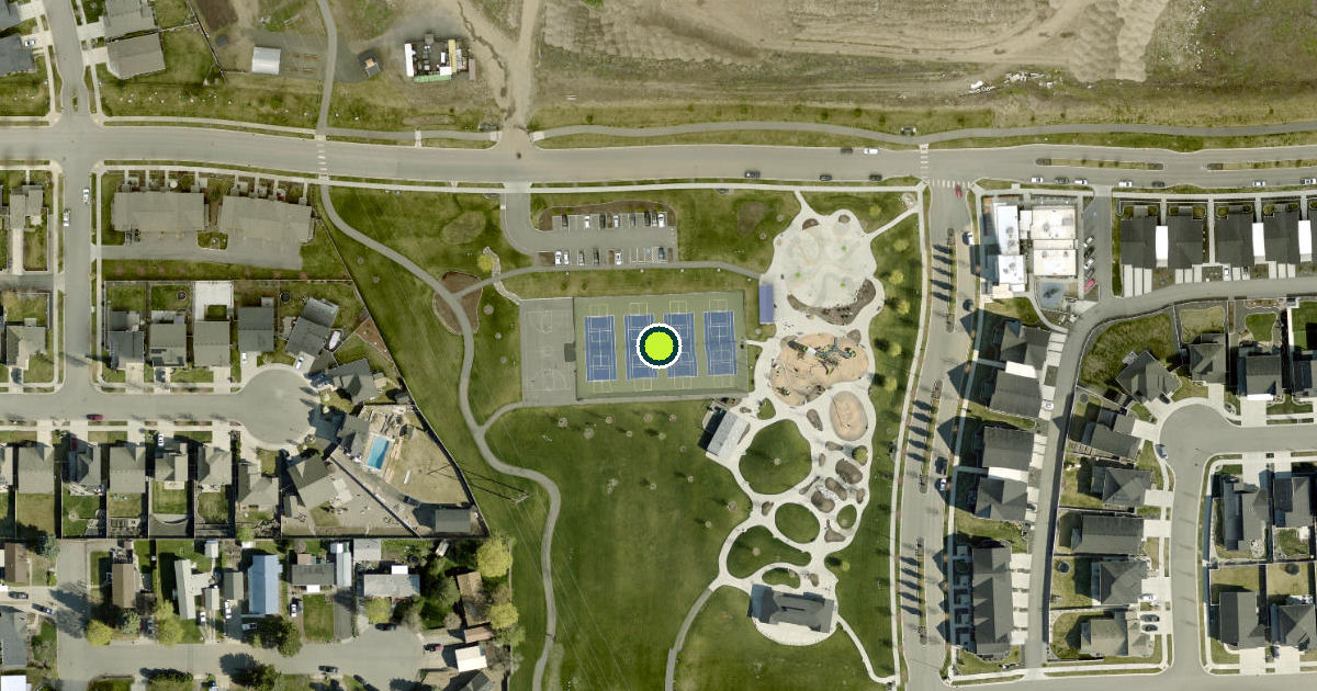 Satellite view of Liberty Lake Pickleball Courts