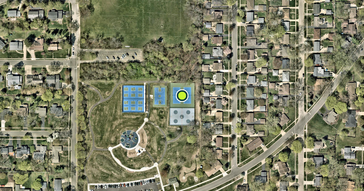 Satellite view of Libertyville Pickleball Courts