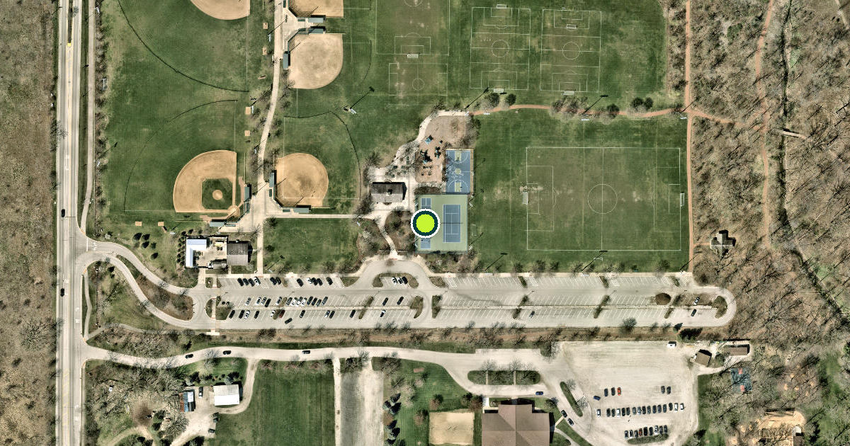 Satellite view of Lincolnshire Pickleball Courts