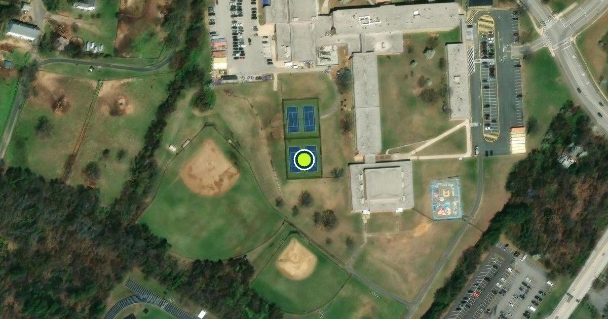 Satellite view of Lindale Middle School Pickleball Courts