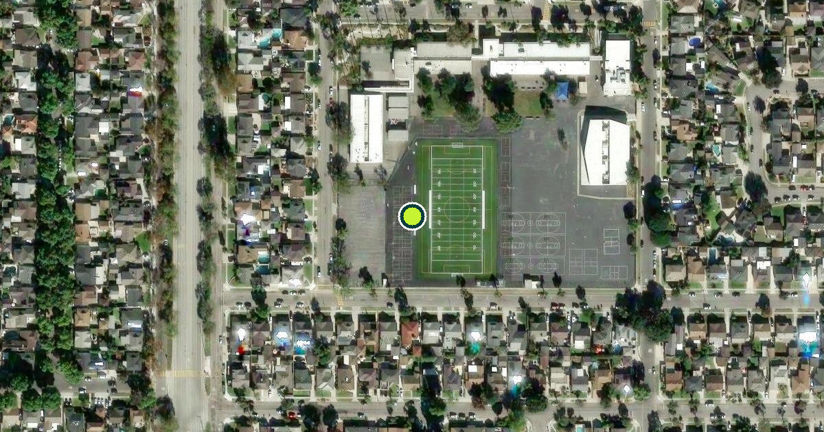 Satellite view of Long Beach Pickleball Courts