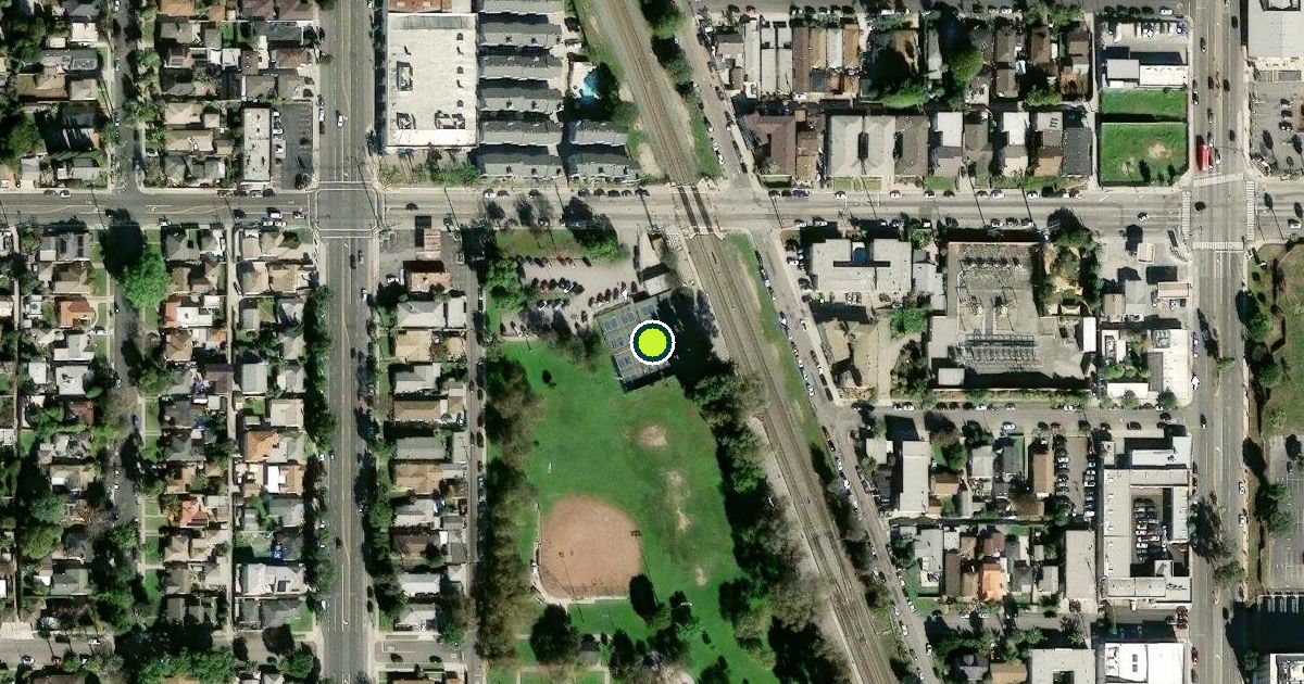 Satellite view of Long Beach Pickleball Courts