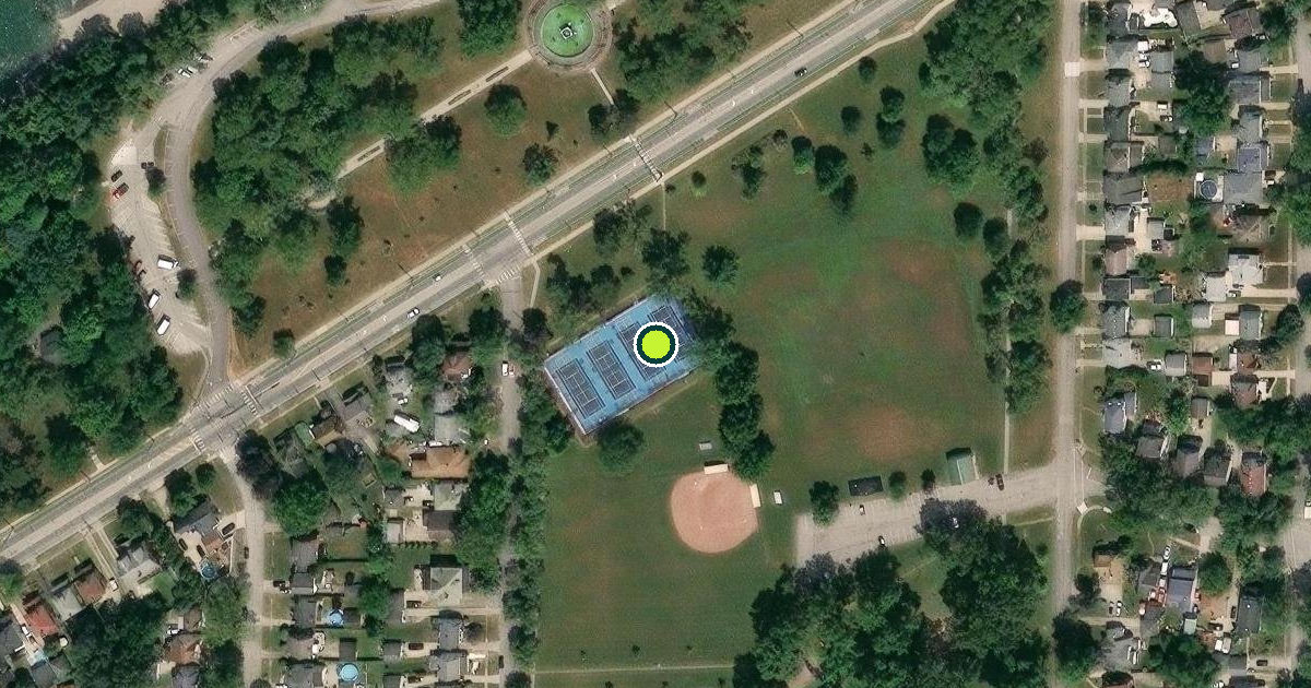 Satellite view of Lorain Pickleball Courts