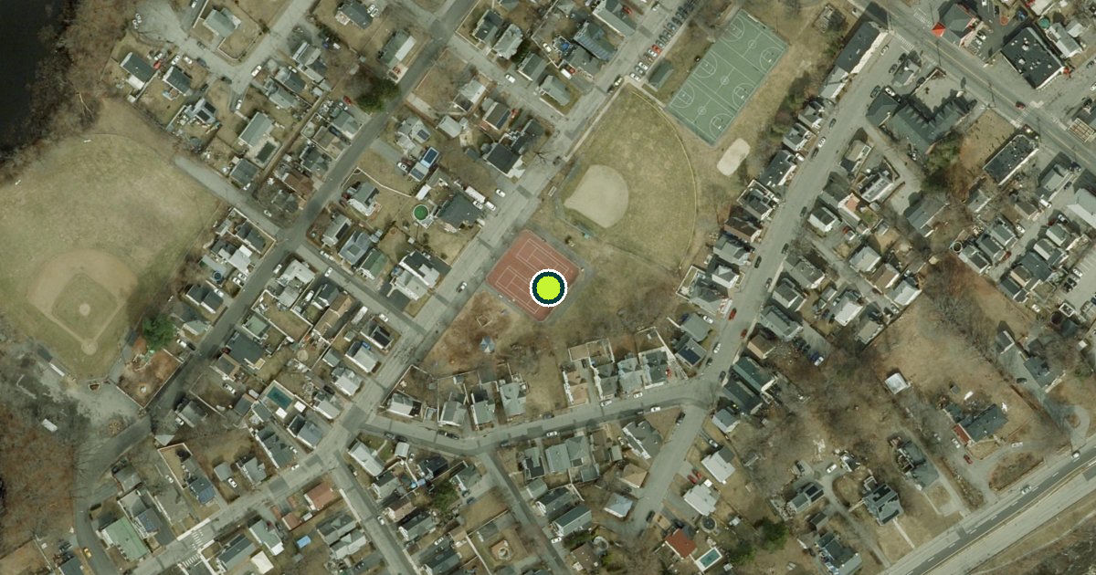 Satellite view of Lowell Pickleball Courts