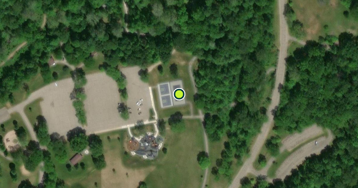 Satellite view of Lower Huron Metropark Pickleball Courts