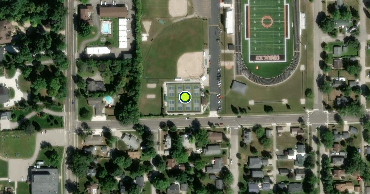 Satellite view of Ludington Pickleball Courts