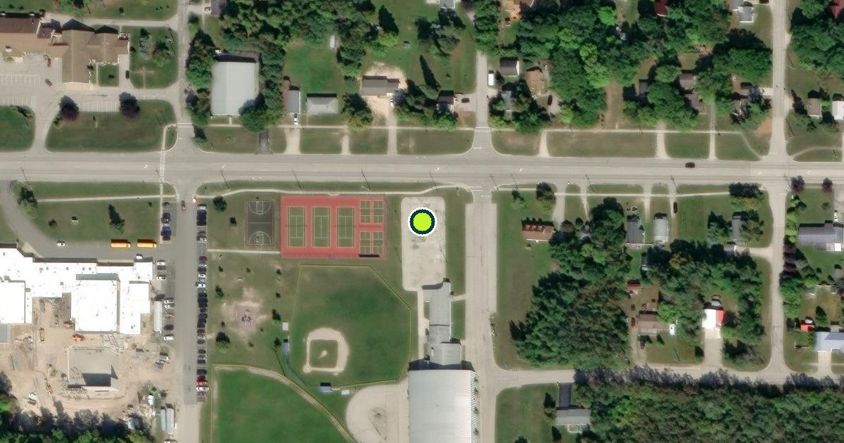 Satellite view of Mackinaw City Pickleball Courts
