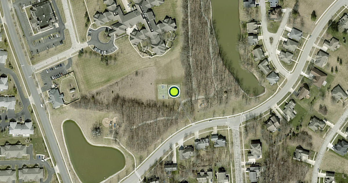 Satellite view of Marysville Pickleball Courts