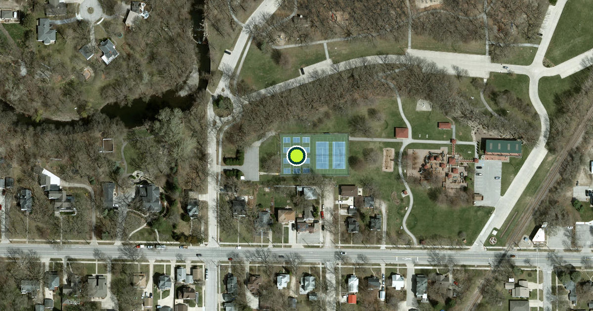 Satellite view of Mason City Pickleball Courts
