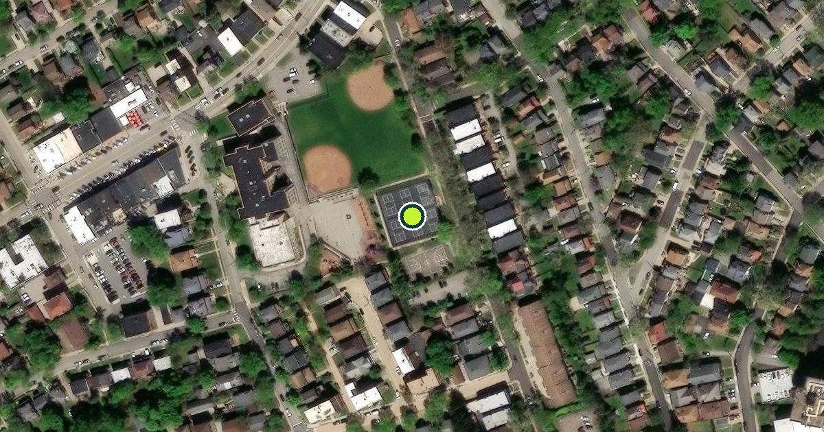 Satellite view of Meadowcroft Park Pickleball Courts