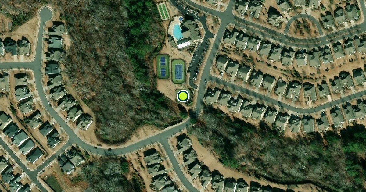 Satellite view of Mecklenburg County Pickleball Courts