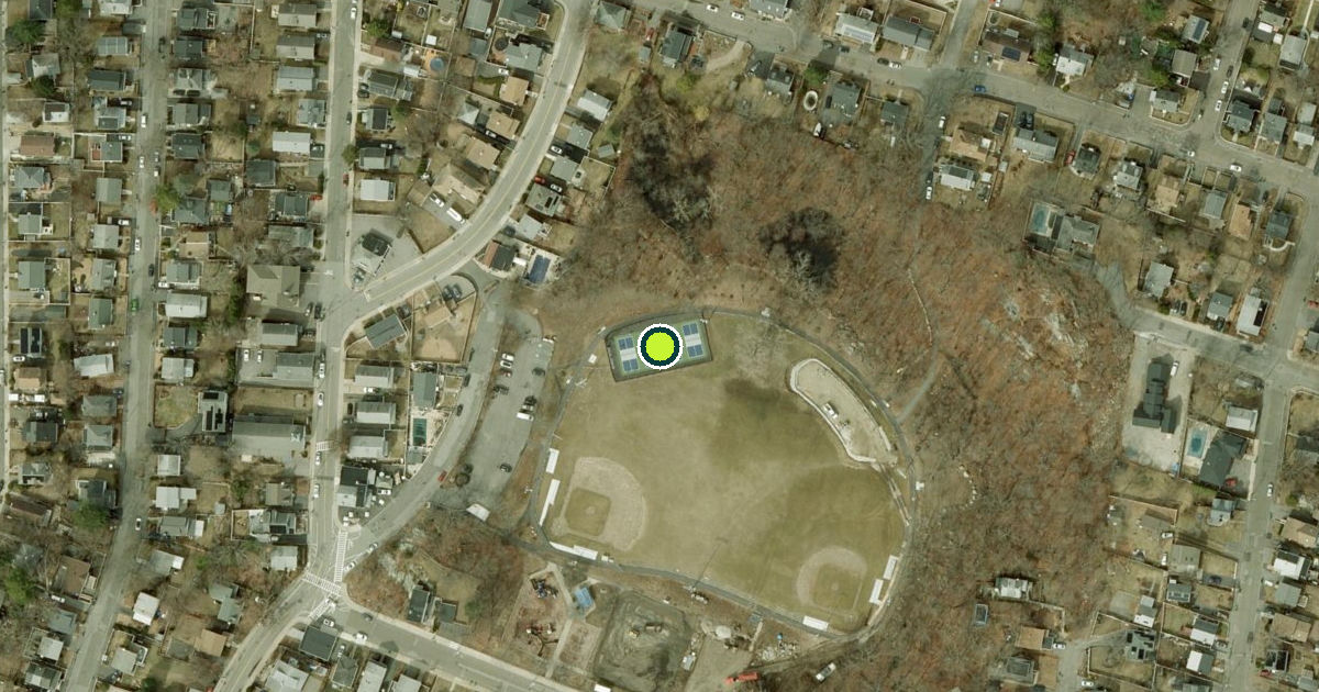 Satellite view of Medford Pickleball Courts