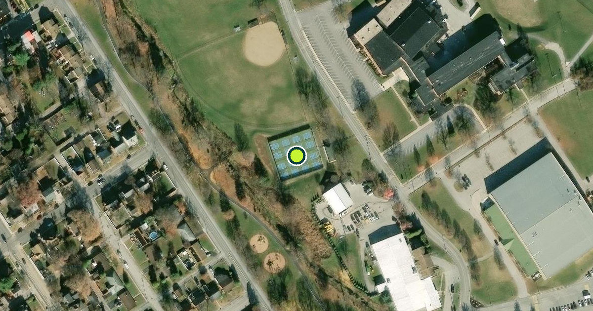 Satellite view of Memorial Park Pickleball Courts