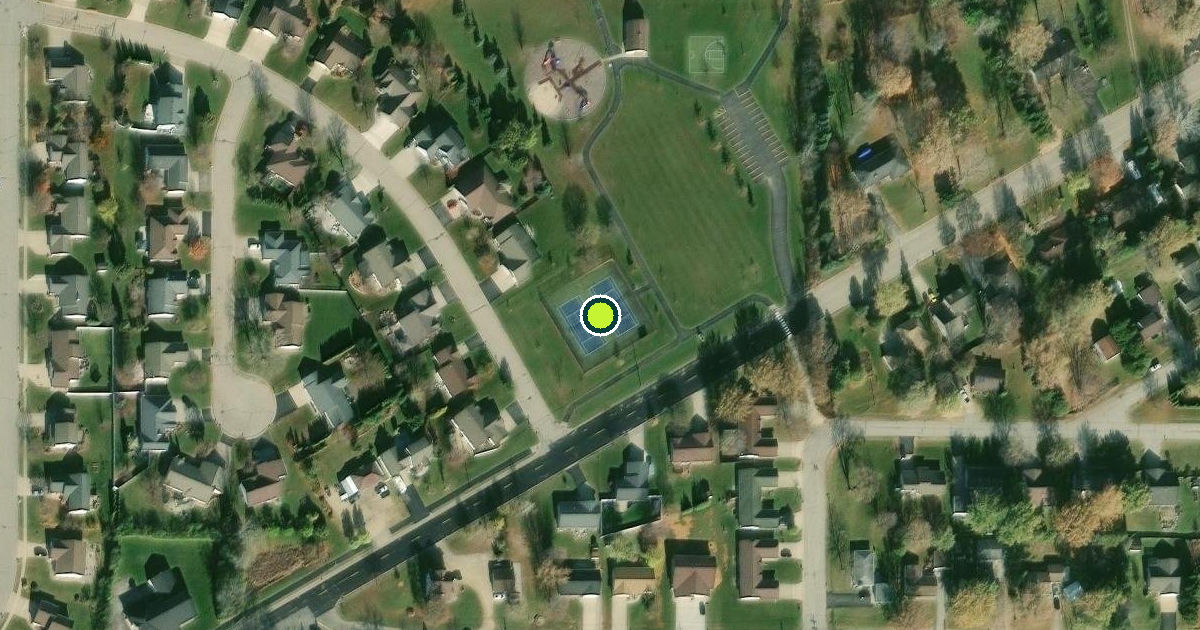 Satellite view of Menasha Pickleball Courts