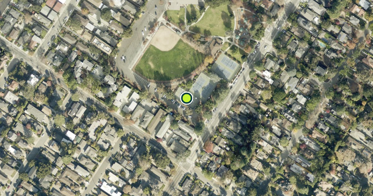 Satellite view of Menlo Park Pickleball Courts