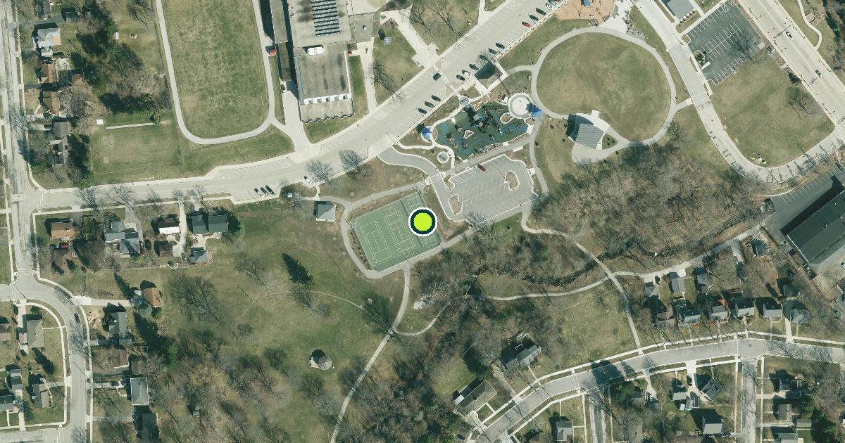 Satellite view of Menomonee Falls Pickleball Courts