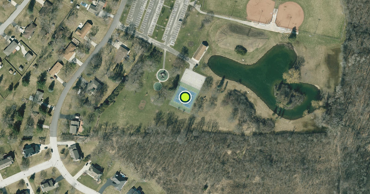 Satellite view of Menomonee Falls Pickleball Courts