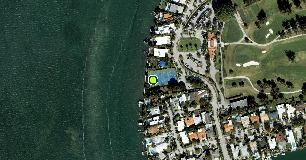 Satellite view of Miami Beach Pickleball Courts
