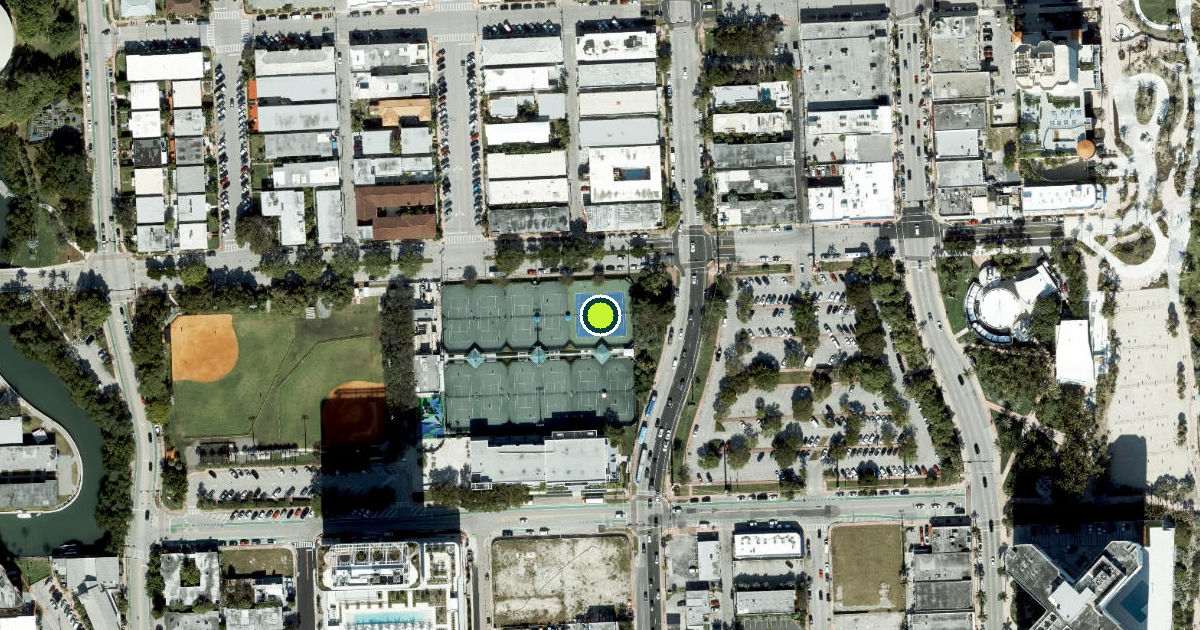 Satellite view of Miami Beach Pickleball Courts