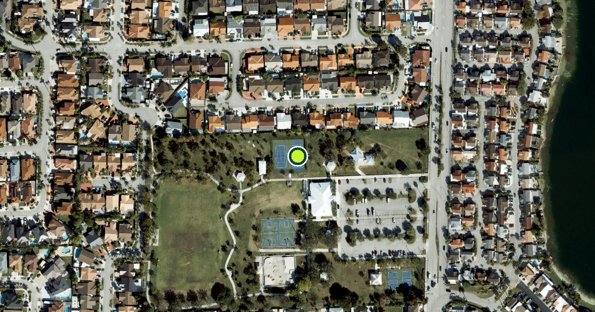 Satellite view of Miami-Dade County Pickleball Courts
