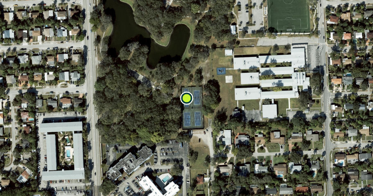 Satellite view of Miami-Dade County Pickleball Courts