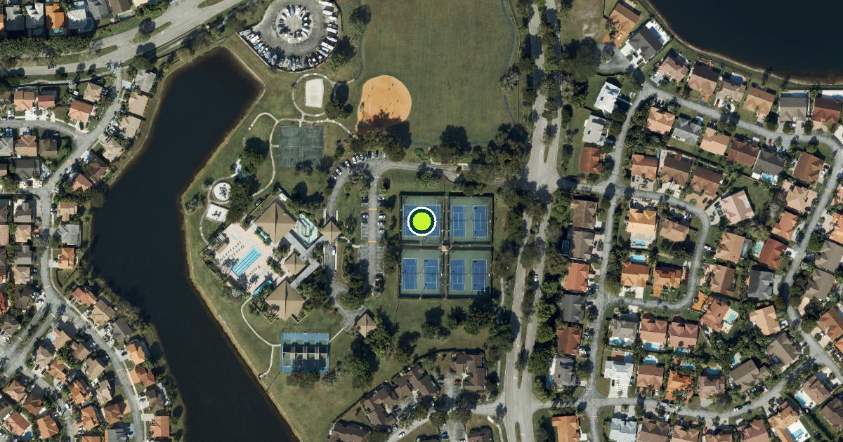 Satellite view of Miami-Dade County Pickleball Courts
