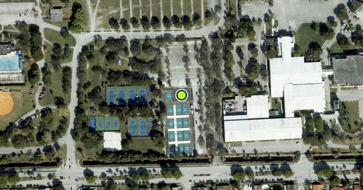Satellite view of Miami-Dade County Pickleball Courts