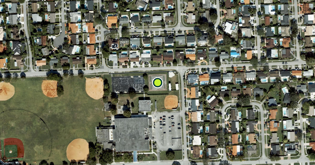 Satellite view of Miami-Dade County Pickleball Courts