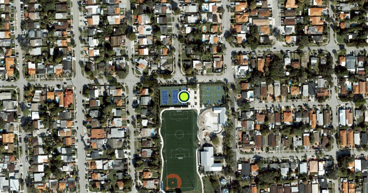 Satellite view of Miami Pickleball Courts