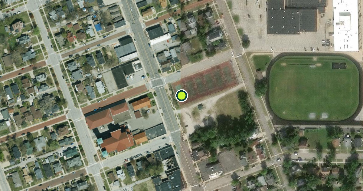 Satellite view of Michigan City Pickleball Courts