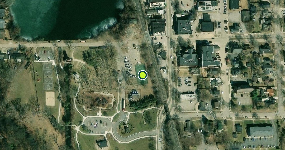 Satellite view of Milford Charter Township Pickleball Courts