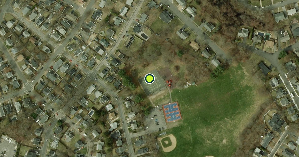 Satellite view of Milton Pickleball Courts