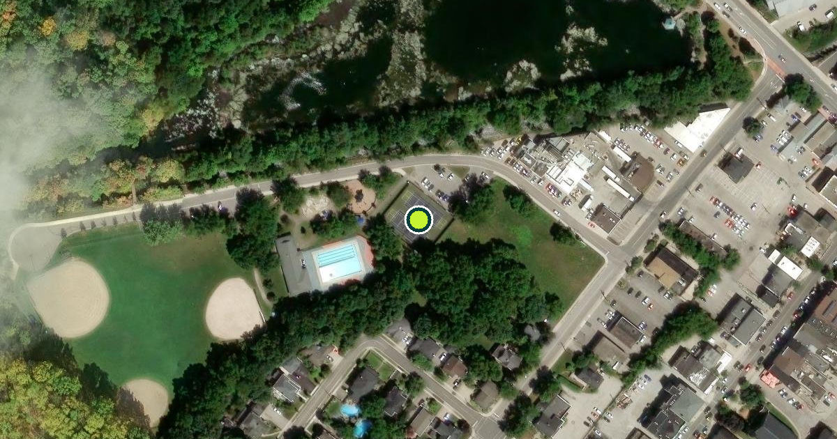 Satellite view of Milton Pickleball Courts