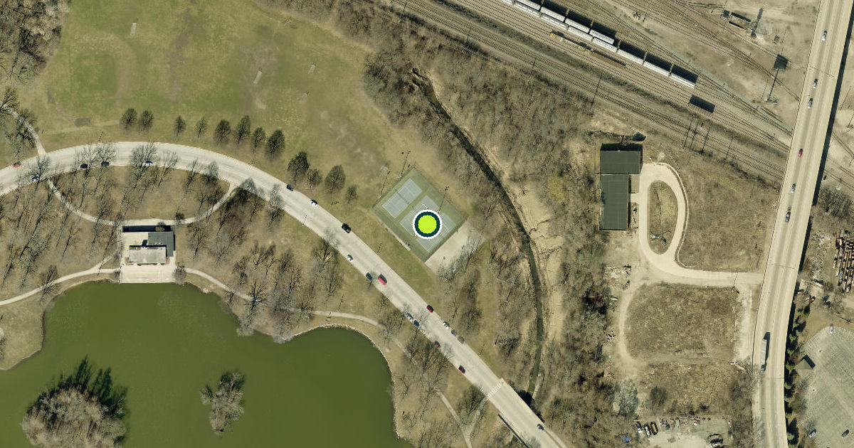 Satellite view of Milwaukee Pickleball Courts