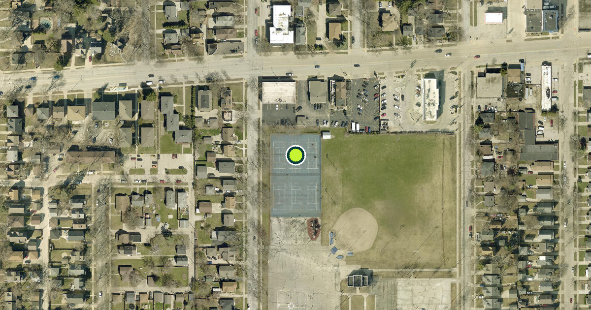Satellite view of Milwaukee Pickleball Courts