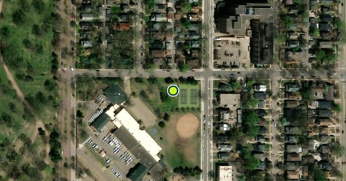 Satellite view of Minneapolis Pickleball Courts