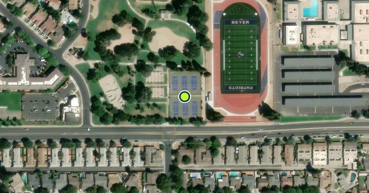 Satellite view of Modesto Pickleball Courts