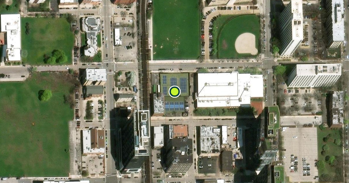 Satellite view of Moody Bible Institute Pickleball Courts